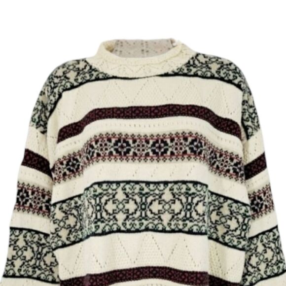 NEW Vintage 80s Interim Geometric Knit Grampacore Sweater Size Large - Picture 3 of 11